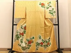 平和屋着物■訪問着　駒刺繍　牡丹菊文　暈し染め　金彩　正絹　逸品　BAAW9963hj