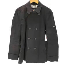 バーバリーブラックレーベル BURBERRY BLACK LABEL Balmacaan Coat 裏地ノバチェック ホースロゴ刺繍 ブラック ダブル バルマカーン ステンカラー コート メンズ import：L のサムネイル