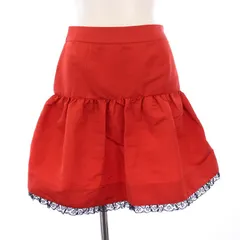 レッド ヴァレンティノ RED VALENTINO ギャザースカート フレア ミニ レース 38 レッド BROGN3B8-V01755R /KH ■GY41のサムネイル