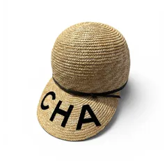【希少】CHANEL　シャネル　ロゴストローハット　Sのサムネイル