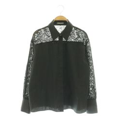 美品✨セオリーリュクス ブラックレース 異素材切替デザイン 長袖