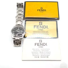 FENDI 210G Watch Quartz Men's Round Silver Black dial Date Y2K 00S Working フェンディ 時計 クオーツ メンズ ラウンド シルバー 黒文字盤 デイト 稼働品のサムネイル