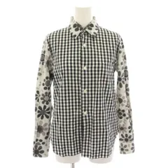 コムデギャルソンブラック COMME des GARCONS BLACK AD2011 シャツ ブラウス 長袖 ギンガムチェック柄 花柄 XS 黒 ブラック 白 ホワイト 1I-B020 /YTのサムネイル