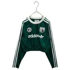 adidas(アディダス) W SOCCER LS CROP 短丈 長袖 サッカー ゲーム シャツ L グリーン Tシャツ