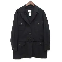 ラコステ LACOSTE サファリ ジャケット チャコールグレー 44 フレンチ DEVANLAY社 ヴィンテージ 大きいサイズ ☆AA★のサムネイル