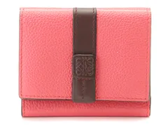 LOEWE ロエベ バッグ トライフォールドウォレット ピンク/ボルドー レザー ｻｲﾌ･小物 124.12AB41 三つ折り財布 レザー ピンク ピンク レディース【中古】
