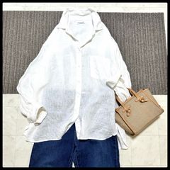 IENA イエナ コットンシルク ワイドシャツ ホワイト オーバーシャツ 