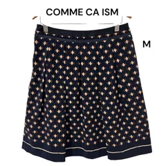 COMME CA ISM コムサイズム レディース 膝丈 フレア スカート ネイビー Mサイズ