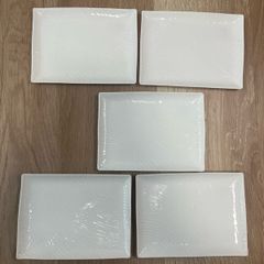陶器 橘吉 白磁 さらさシリーズ 大角皿 1枚 角皿 5枚 未使用品 - メルカリ