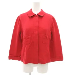 バレンシアガ BALENCIAGA La Mode ジャケット 40 レッド 赤 ラウンドカラー 七分袖 ポケット付き /IUのサムネイル
