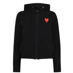 【送料無料】 コム・デ・ギャルソン レディース パーカー・スウェット フーディー アウター Double Heart Hoodie BlackRed