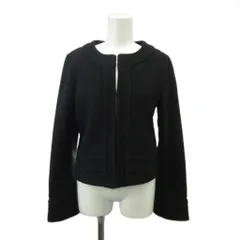 グリーンレーベルリラクシング ユナイテッドアローズ green label relaxing ジャケット 上着 ウール 38 黒 ブラック ノーカラー 長袖 パイピングデザイン /KK ■ECA005