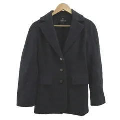 ランバン LANVIN コート ウール L 黒 ブラック 無地 テーラードカラー 長袖 /NP ■ECD004のサムネイル