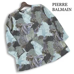 PIERRE BALMAIN ピエール バルマン 春夏★ マーブル柄 総柄 プルオーバー ブラウス Sz.B-82 レディースのサムネイル