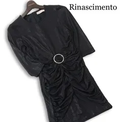 Rinascimento リナシメント 春夏★ ラメ ドレープ ストレッチ ミニ ワンピース イタリア製 Sz.XS レディース 黒