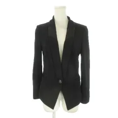 エスカーダ ESCADA SPORT ジャケット 上着 34 黒 ブラック 無地 ショールカラー 切替 長袖 総裏地 /MN14 ■ECA005のサムネイル