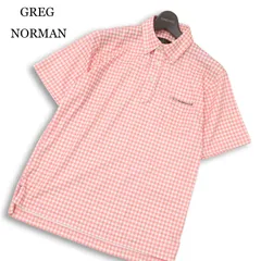 GREG NORMAN グレッグノーマン 春夏★ 半袖 ギンガムチェック ロゴ刺繍 ボタンダウン ポロシャツ Sz.M～L位 メンズのサムネイル