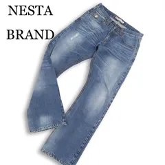 NESTA BRAND ネスタブランド 通年★ ダメージ加工 ブーツカット ロゴプリント デニム パンツ ジーンズ Sz.30 メンズのサムネイル