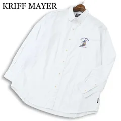 KRIFF MAYER クリフメイヤー 通年 長袖 オックスフォード ロゴ刺繍 ボタンダウン ビッグ シャツ Sz.M メンズ 白 アウトドアのサムネイル