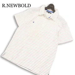 R.NEWBOLD ポールスミス 春夏★ 半袖 鹿の子 ボーダー ポロシャツ 大きいサイズ Sz.XL メンズのサムネイル