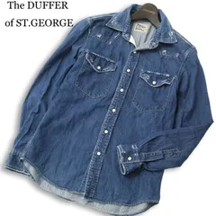 The DUFFER of ST.GEORGE ダファー オブ セントジョージ 長袖 ダメージ加工★ ウエスタン デニム シャツ 日本製 Sz.S メンズのサムネイル
