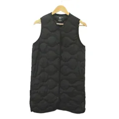 ユニクロ UNIQLO ダウンベスト ジャケット 上着 S 黒 ブラック キルティング Vネック ロング丈 /MD ■ECA005