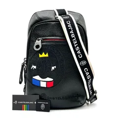 極美品◎CASTELBAJAC カステルバジャック リンク ボディバッグ スリングバッグ メンズ ブラック 黒 大容量◎