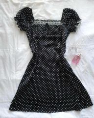 épine label tulle rib onepice black dot - メルカリ