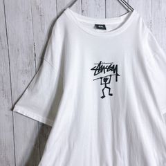 Stussy Tシャツ ベアロゴ 白 半袖 熊 プリント オーバーサイズ L 