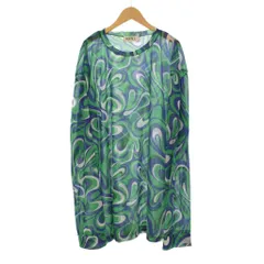 キディル KIDILL LONG SLEEVE POLY TEE シースルー カットソー 長袖 総柄 XXL 緑 グリーン KL698 ☆AA★のサムネイル