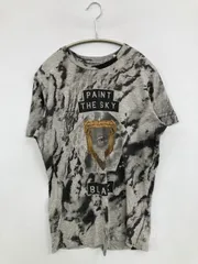 DIESEL ディーゼル Tシャツ/カットソー S グレー 前面プリント ブランドロゴ 刺繍 その他総柄 ミドル丈 半袖 クルーネック(丸首) メンズ レディース