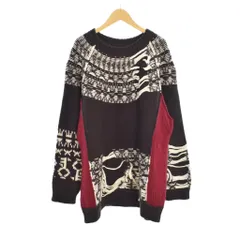 ユウキハシモト YUKI HASHIMOTO INSIDEOUT WAREHOUSE PATTERN JUMPER ニット セーター 46 茶 ブラウン 212-01-0502のサムネイル