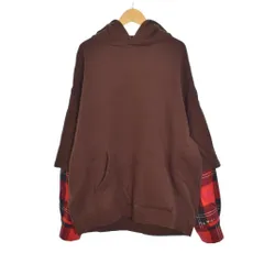 マルニ MARNI 22AW ORGANIC COTTON BRUSHED HOODIE レイヤード プルオーバー パーカー 46 茶 ブラウン FUMU0110XQのサムネイル