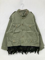 ZARA BASIC 자라 베이직 밀리터리 재킷 USA L 그린 무지 자수 후드 없음 버튼 고정 여성
