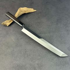 鞘付き 270mm 切付柳刃包丁 本牛角黒檀八角柄 刺身包丁 全鋼 和包丁