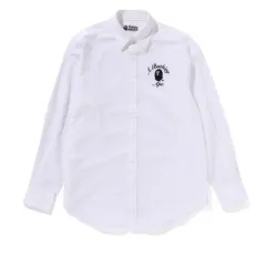 A BATHING APE® ベイプ カレッジシャツ 白 freeサイズのサムネイル