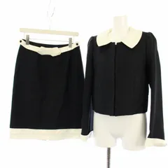トゥービーシック TO BE CHIC スーツ セットアップ ジャケット スカート ひざ丈 40 42 黒 白 /TK ■MUのサムネイル