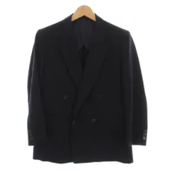 ランバン LANVIN ダブル テーラードジャケット ブレザー 背抜き アウター 紺 /YM ■BM