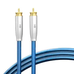 RCA M/M ステレオオーディオケーブル [単結晶銅 | 18AWG] RCA同軸 シールド付きRCAオーディオケーブル、プレミアム音質デジタルオーディオ同軸ケーブル、ダークブルー(沖縄・離島の方発送不可）) 89bdd854