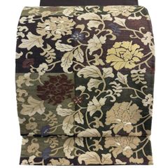 逸品 明綴れ 正絹袋帯 華文 華唐草 金銀糸 お太鼓柄 6月単衣にもお勧め 逸品 明綴れ夏帯 正絹袋帯 華文 華唐草 金糸 多彩なお色使い お太鼓柄