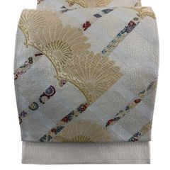 ぼーる 様専用O中古美品 袋帯 夏物 絽地 丸に花模様 白□N80519-25