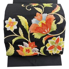 美品】 袋帯 逸品 菊 萩 刺繍 金糸 灰紫 六通 正絹 【中古】 - メルカリ