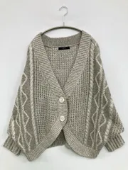AZUL by MOUSSY アズールバイマウジー カーディガン/ボレロ FREE ベージュ ニット ミドル丈 長袖 レディース
