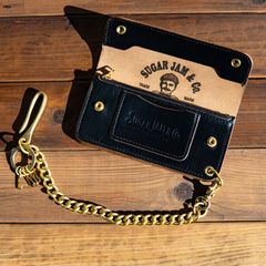 茶芯ミドルトラッカーウォレット（HORWEEN クロムエクセル）ブラック