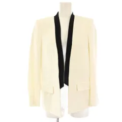 ザラウーマン ZARA WOMAN タグ付き ノーカラージャケット 配色 S 白 ホワイト /HNのサムネイル