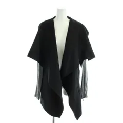 ビーシービージーマックスアズリア BCBGMAXAZRIA コート S 黒 ブラック 茶 ブラウン ドレープカラー レザー切替 長袖 /APのサムネイル