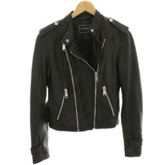Guess 取外しフードインナー付きレザーライダースジャケット未使用品