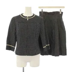 クレージュ courreges スーツ ノーカラージャケット フレアスカート 刺繍 38 紺 /KHのサムネイル