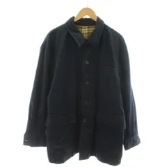 コムデギャルソンオム COMME des GARCONS HOMME 田中オム ステンカラーコート コットン 裏地チェック 紺 ネイビー /RRのサムネイル