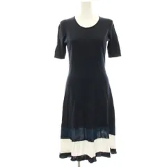 ジョンスメドレー JOHN SMEDLEY ニットワンピース ひざ丈 薄手 半袖 S 紺 ネイビー /HNのサムネイル